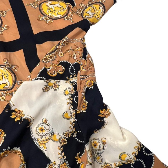 BooHoo Womens Dress Size 20 Multicolor Floral Plunge Neckline Kimono Sleeves - Picture 8 of 14